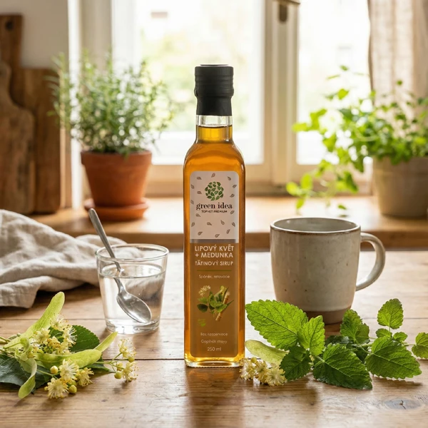 Green idea Lipový květ+meduňka sirup - třtinový 250 ml