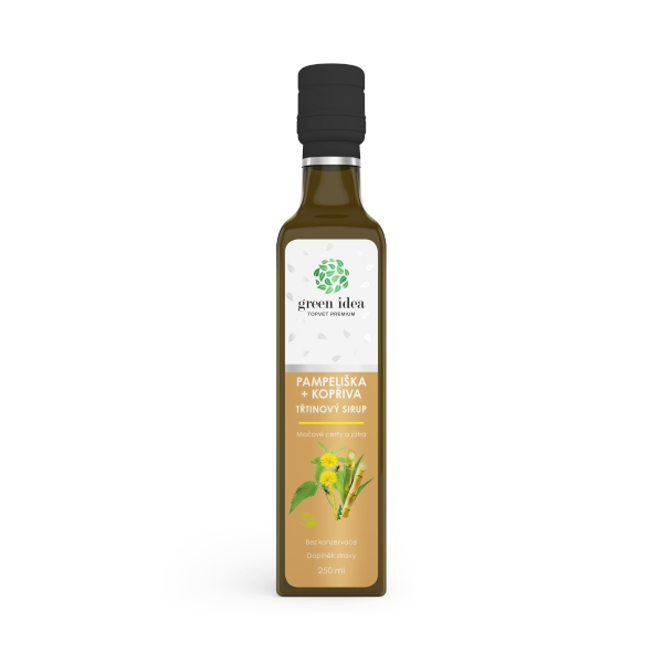 Green idea Pampeliška+kopřiva sirup - třtinový 250 ml