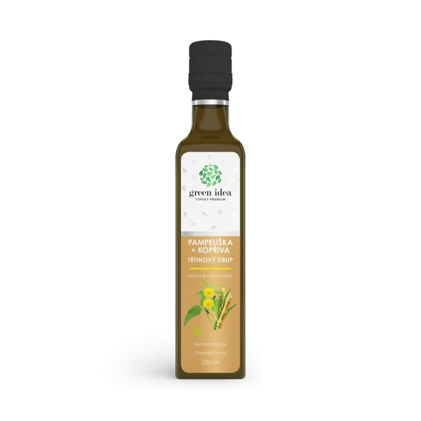 Green idea Pampeliška+kopřiva sirup - třtinový 250 ml