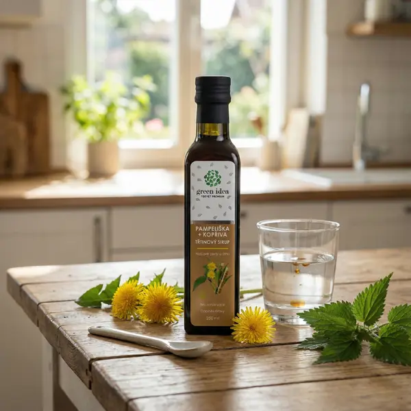 Green idea Pampeliška+kopřiva sirup - třtinový 250 ml