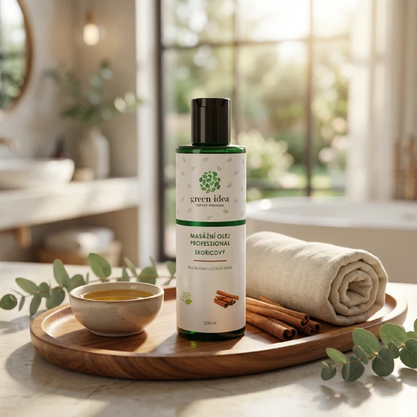 Green idea Skořicový masážní olej 200 ml