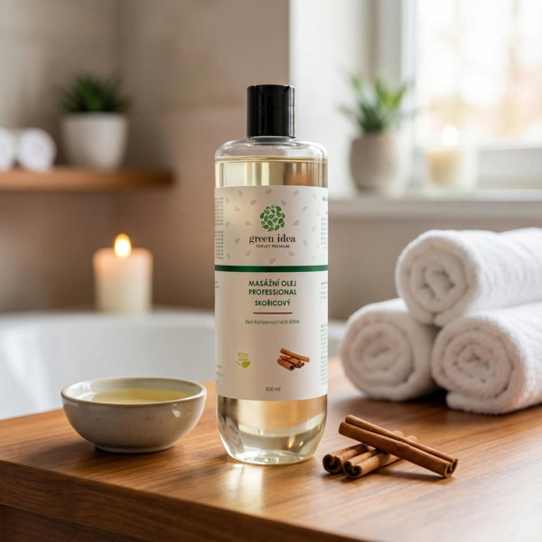 Green idea Skořicový masážní olej 500 ml