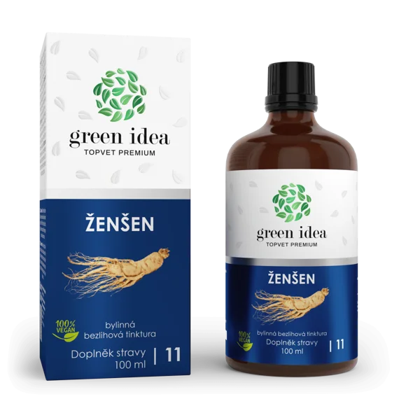 Green idea Ženšen - bezlihová tinktura 100 ml
