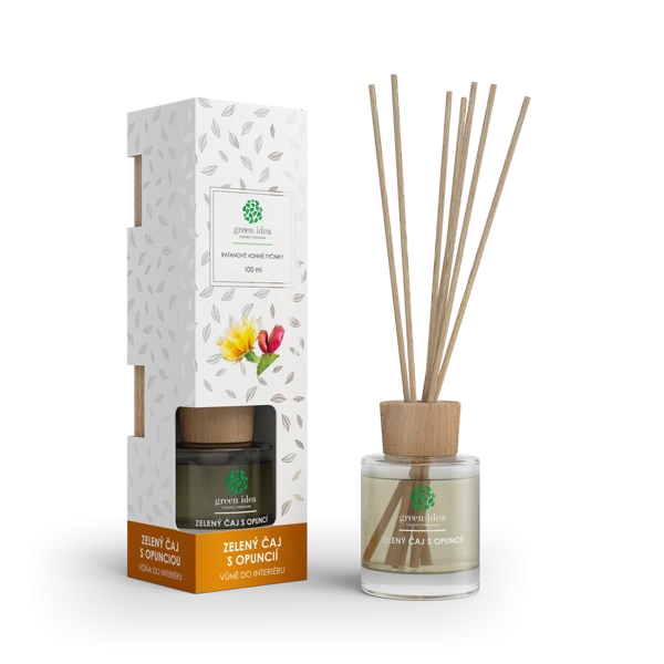 Green idea ​Ratanové vonné tyčinky - Zelený čaj s opuncií 100 ml