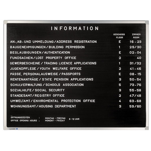 Informační písmenková tabule 30x40 cm, PREMIUM