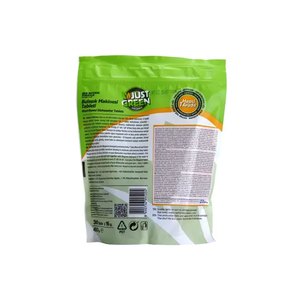 Just Green Organic, Organické tablety do myčky nádobí 30 ks