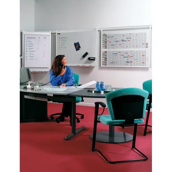 Keramická roční plánovací tabule - 2 pol., (30 polí) 90x120, PROFESSIONAL, magnetická, bílá