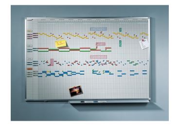 Keramická roční plánovací tabule (50 polí) 75x150 cm, PROFESSIONAL, magnetická, bílá