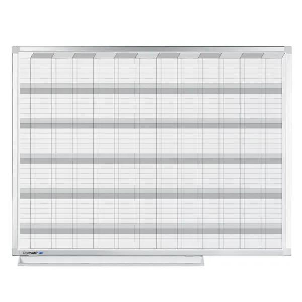 Keramická roční plánovací tabule 90x120 cm, PROFESSIONAL, magnetická, bílá