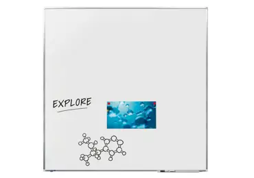 Keramická tabule 120x120 cm, PREMIUM+, magnetická, bílá