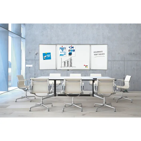 Obrázek pro LEG-7100354 Keram. třídílná tabule TRIPTYCH 90x120/240 cm, PROFESSIONAL, magnetická, bílá