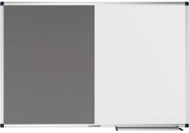 Kombinovaná tabule a plstěná textilní nástěnka UNITE 60x90 cm, šedá