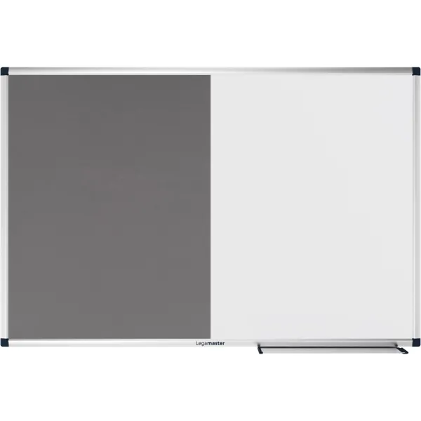 Kombinovaná tabule a plstěná textilní nástěnka UNITE 60x90 cm, šedá