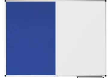 Kombinovaná tabule a plstěná textilní nástěnka UNITE 90x120 cm, modrá