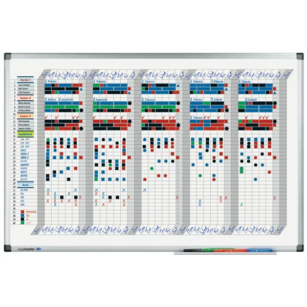 Lakovaná 5-ti týdenní plánovací tabule - 35 denní, 60x90 cm, PREMIUM, magnetická, bílá