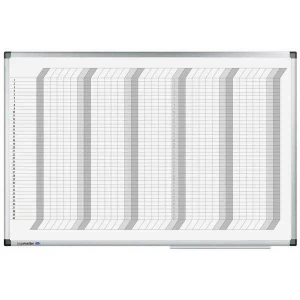 Lakovaná 5-ti týdenní plánovací tabule - 35 denní, 60x90 cm, PREMIUM, magnetická, bílá
