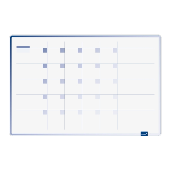 Lakovaná plánovací tabule - měsíční plán, 60x90 cm, ACCENTS, magnetická, bílá