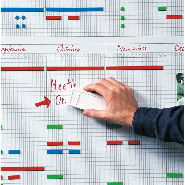 Lakovaná roční plánovací tabule - (33 polí) 2 pol. 90x120 cm, PREMIUM, magnetická, bílá