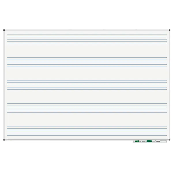 Lakovaná tabule 100x150 cm s notovou osnovou, PREMIUM, magnetická, bílá