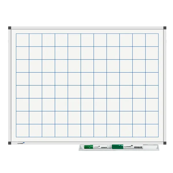 Lakovaná tabule 45x60 cm s rastrem 50mm, PREMIUM, magnetická, bílá