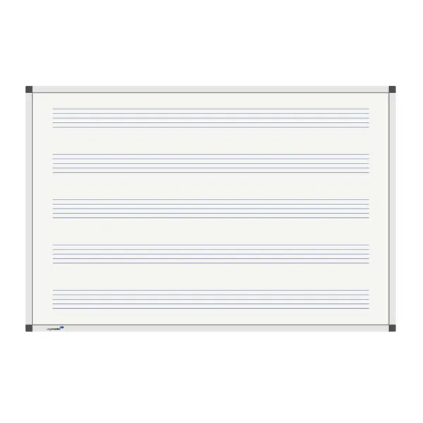 Obrázek pro LEG-7101943 Lakovaná tabule 60x90 cm s notovou osnovou, PREMIUM, magnetická, bílá