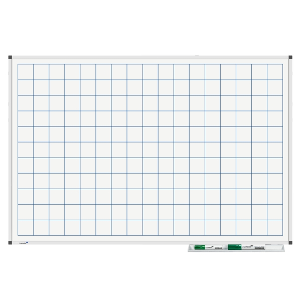 Lakovaná tabule 60x90 cm s rastrem 50mm, PREMIUM, magnetická, bílá
