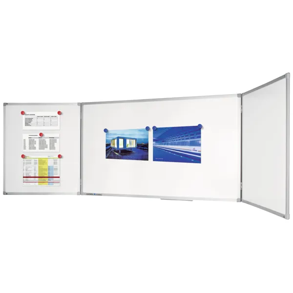 Lakovaná třídílná tabule TRIPTYCH 100x150/300 cm, ECONOMY, magnetická, bílá