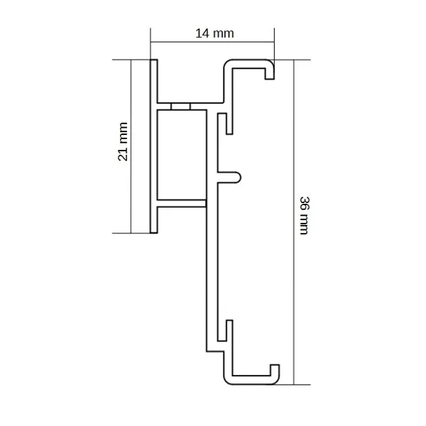 Lišta se samolepící páskou - Rail GG005, 1m, transparentní