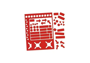 Magnetické symboly, 10 mm vysoké, červené