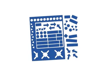 Magnetické symboly, 20 mm vysoké, modré