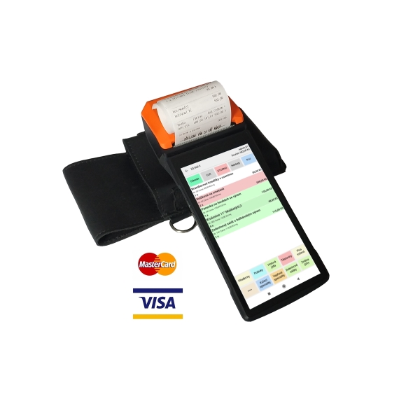 Mobilní číšník Conto Order s terminálem P2 s platební funkcí, skenerem a pouzdrem
