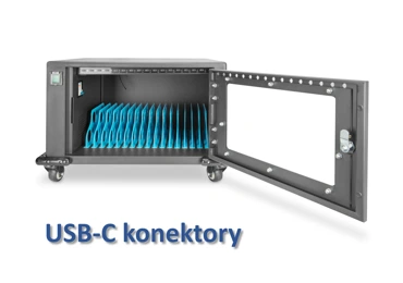 Mobilní nabíjecí skříň pro 16 tabletů nebo notebooků s USB-C