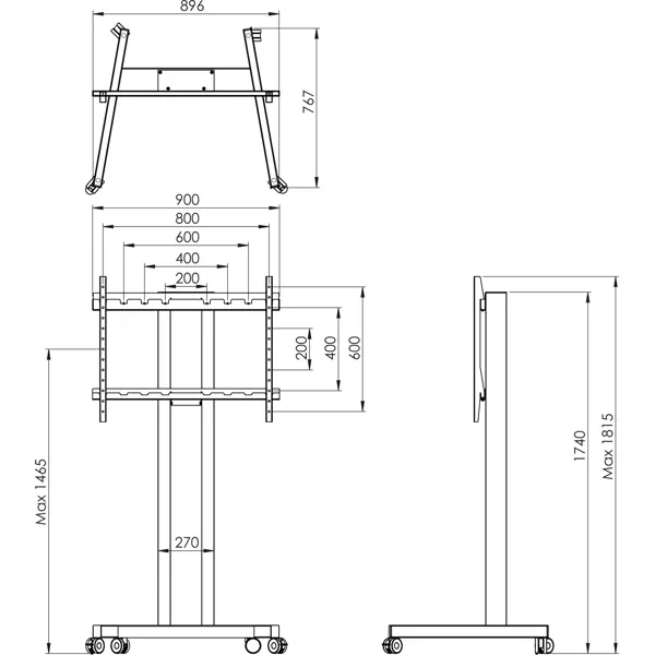 Mobilní stojan pro LCD - moTion mobile, pevná výška