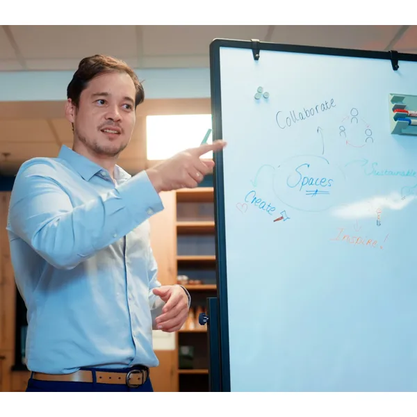 Mobilní tabule / nástěnka / flipchart - 3 v 1, 120x75 cm, MULTIBOARD, modrý