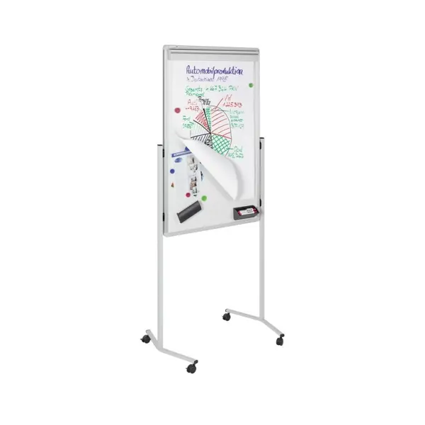 Mobilní tabule / nástěnka / flipchart - 3 v 1, 120x75 cm, MULTIBOARD, šedý