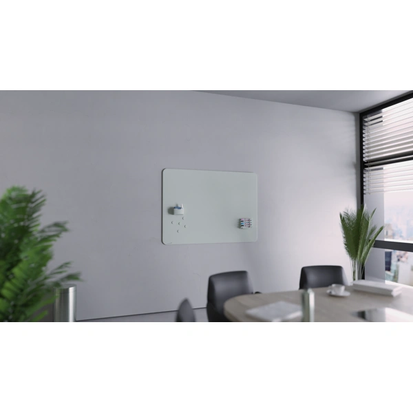 Moderní skleněná tabule s matným povrchem a zaoblenými rohy v barvě Sage Green, 90x120 cm