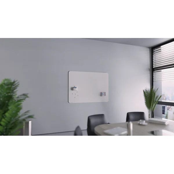 Moderní skleněná tabule s matným povrchem a zaoblenými rohy v barvě Warm Grey, 90x120 cm