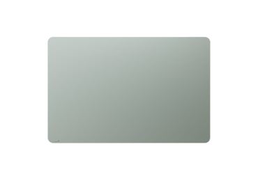 Moderní skleněná tabule s matným povrchem v barvě a zaoblenými rohy v barvě Sage Green, 100x150 cm