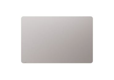 Moderní skleněná tabule s matným povrchem v barvě a zaoblenými rohy v barvě Warm Grey, 100x150 cm