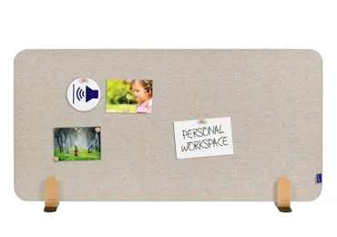 Nástěnková stolní dělící přepážka 60 x 120 cm samostojící, béžová