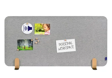 Nástěnková stolní dělící přepážka 60 x 120 cm samostojící, šedá