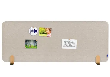 Nástěnková stolní dělící přepážka 60 x 160 cm samostojící, béžová