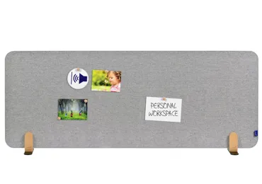 Nástěnková stolní dělící přepážka 60 x 160 cm samostojící, šedá