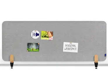 Nástěnková stolní dělící přepážka 60 x 160 cm se svorkou, šedá