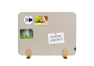 Nástěnková stolní dělící přepážka 60 x 80 cm samostojící, béžová