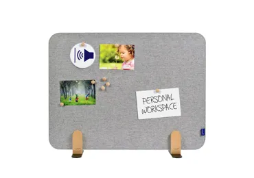 Nástěnková stolní dělící přepážka 60 x 80 cm samostojící, šedá