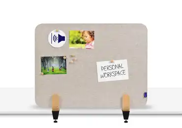 Nástěnková stolní dělící přepážka 60 x 80 cm se svorkou, béžová