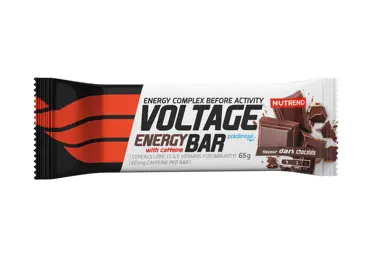 NUTREND tyčinka s kofeinem VOLTAGE ENERGY BAR hořká čokoláda - 65g