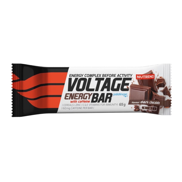 NUTREND tyčinka s kofeinem VOLTAGE ENERGY BAR hořká čokoláda - 65g