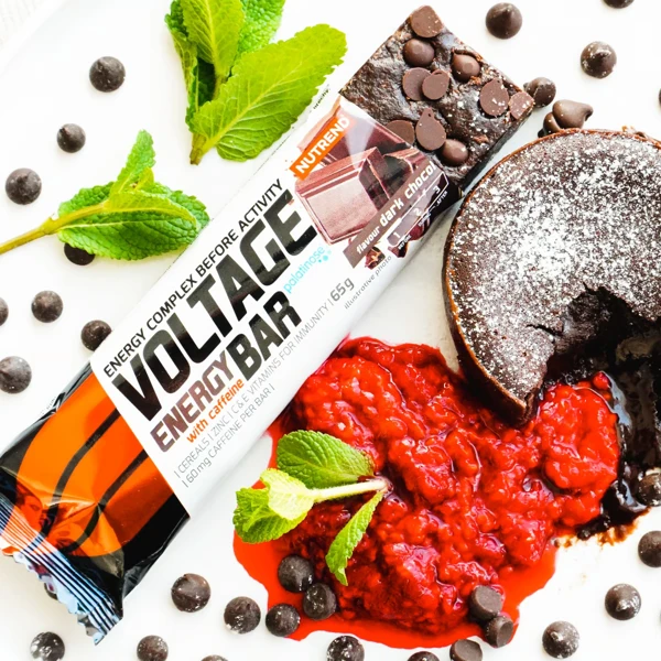 NUTREND tyčinka s kofeinem VOLTAGE ENERGY BAR hořká čokoláda - 65g